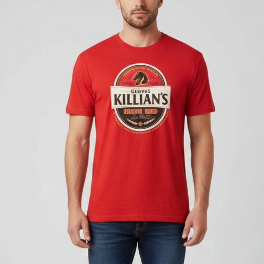 Irish Red George Killian's Shirt Beer T-Shirt Mens Size Large Graphic Logo